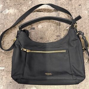 Tumi Black and Gold Shoulder Bag